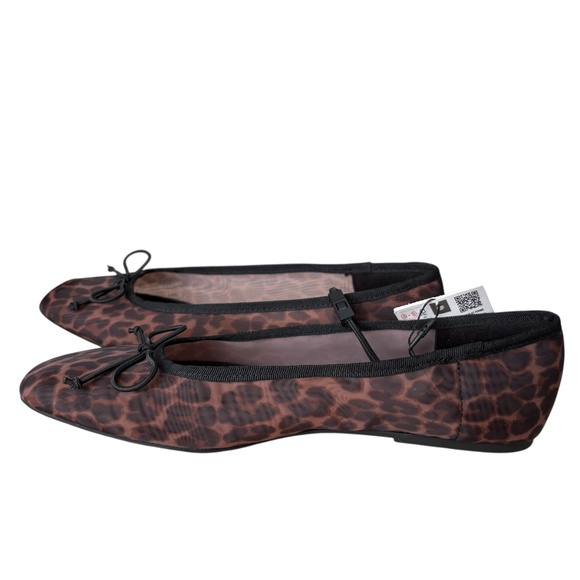 NWT ZARA Mesh Animal Print Round-toe Bow Ballet Flats Sz US6.5 Fall Blogger Fave - Picture 7 of 11